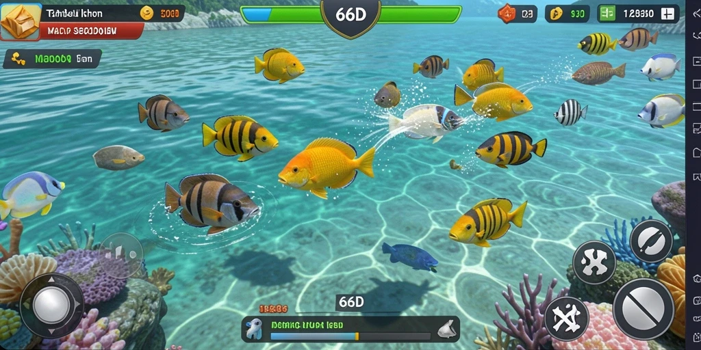 Tampilan seru gameplay Tembak Ikan di 66D.