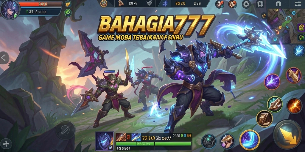 Tampilan gameplay seru dalam BAHAGIA777 yang menampilkan pertarungan epik.