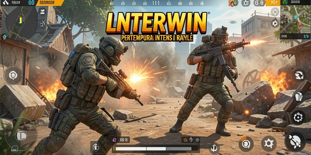 Gameplay yang seru dengan pertempuran intens di LNTERWIN.