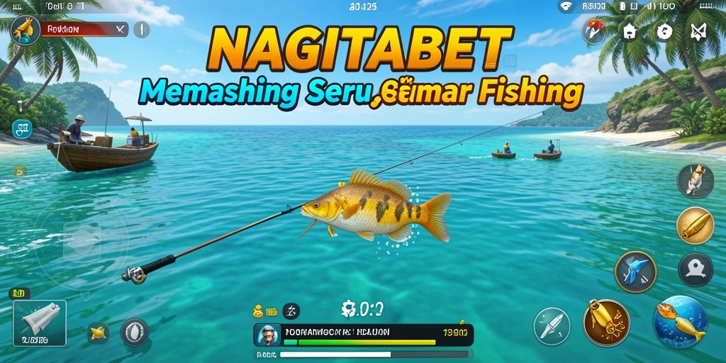 Tampilan gameplay NAGITABET yang menampilkan aksi memancing yang seru.