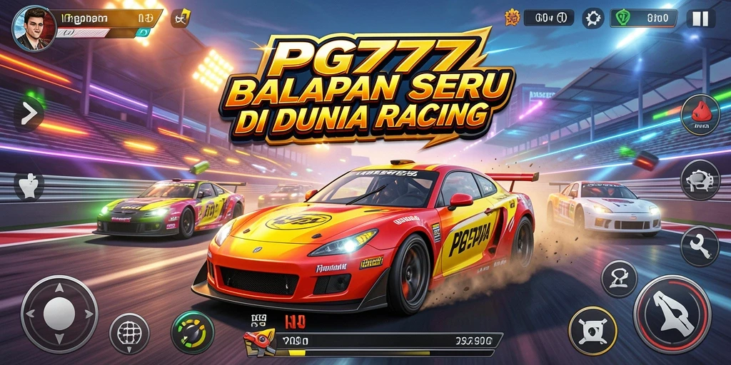 Tampilan menarik dari gameplay balapan PG777 yang mendebarkan.