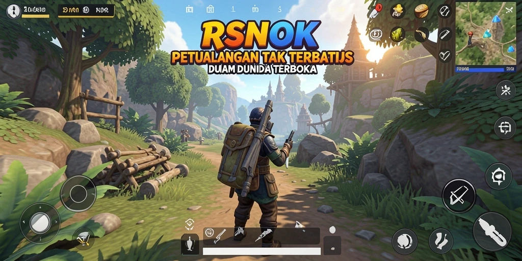 Tampilan gameplay RSNOK yang menampilkan eksplorasi dunia terbuka yang mendalam.