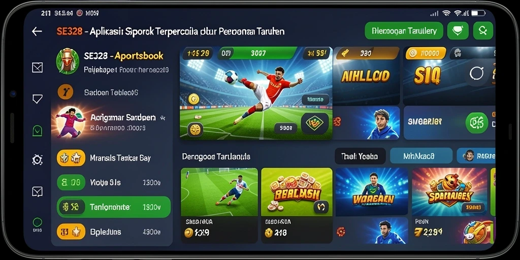 Tampilan antarmuka SE328 dengan fitur taruhan olahraga yang menarik.