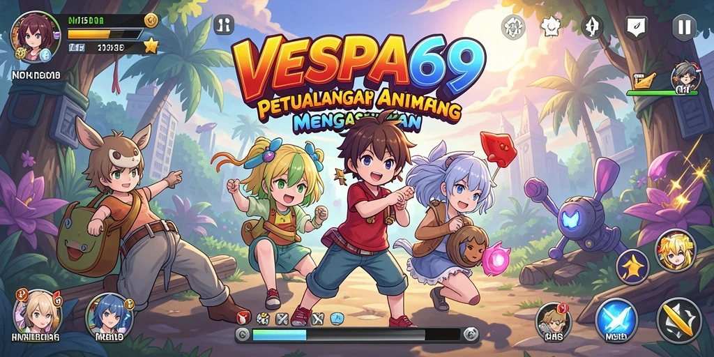 Tangkapan layar gameplay VESPA69 menampilkan aksi seru di dunia Anime.